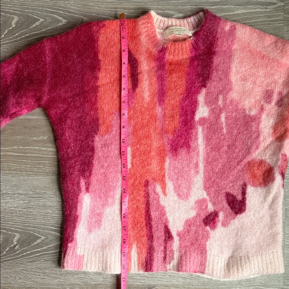 Sezane Pink & Coral Crewneck Sweater - Picture 6 of 9